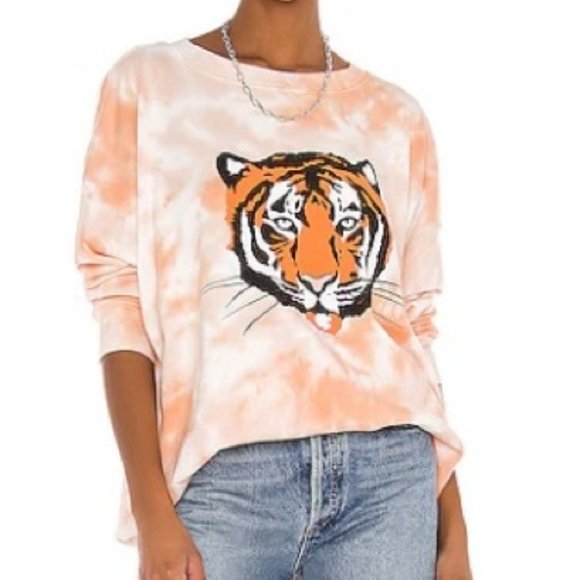 Wildfox La Tigre Roadtrip Sweatshirt Tie Dye - Picture 1 of 7